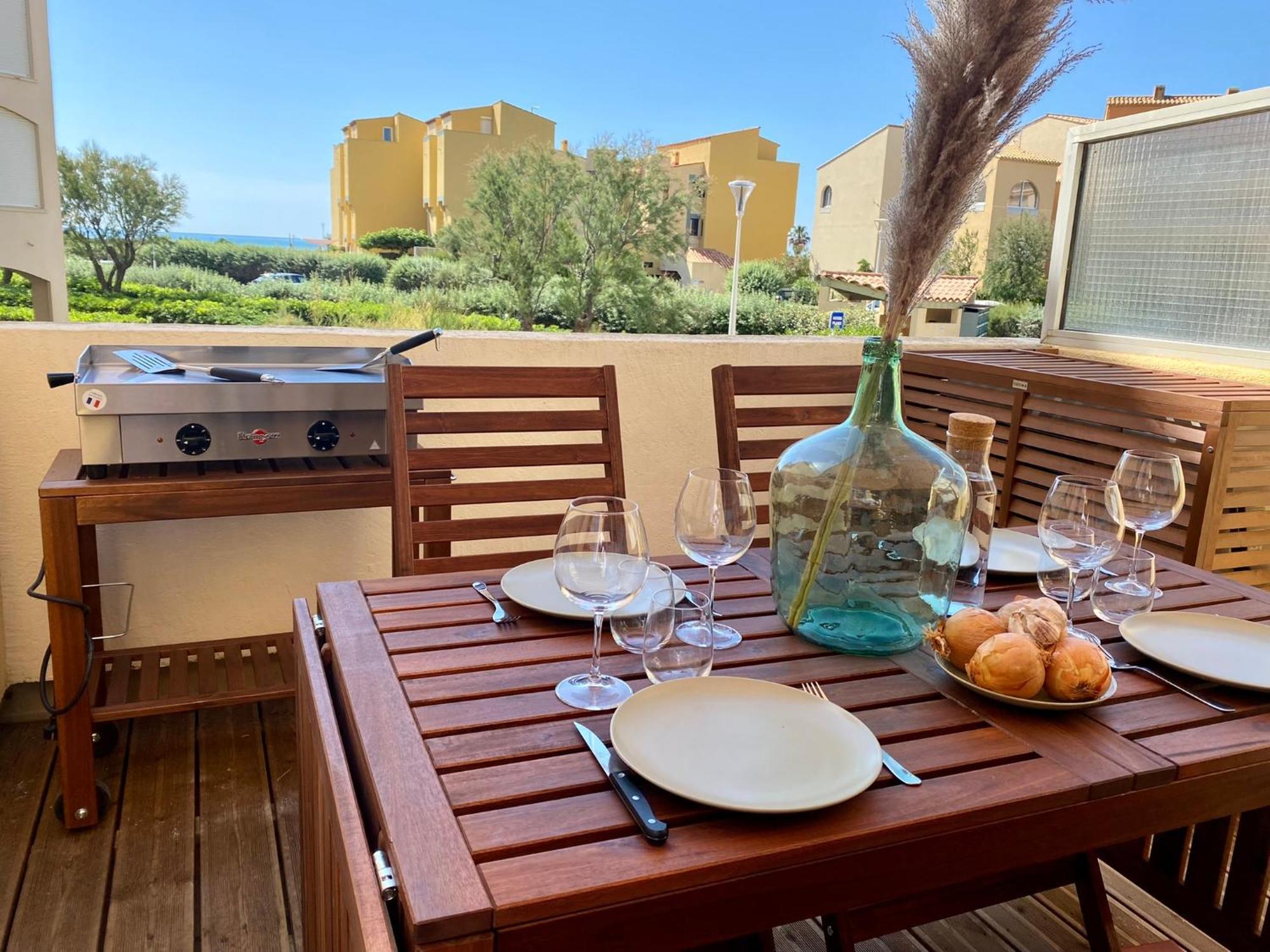 Appartement Terrasse vue mer 2 pièces à Leucate avec piscine Chambre photo